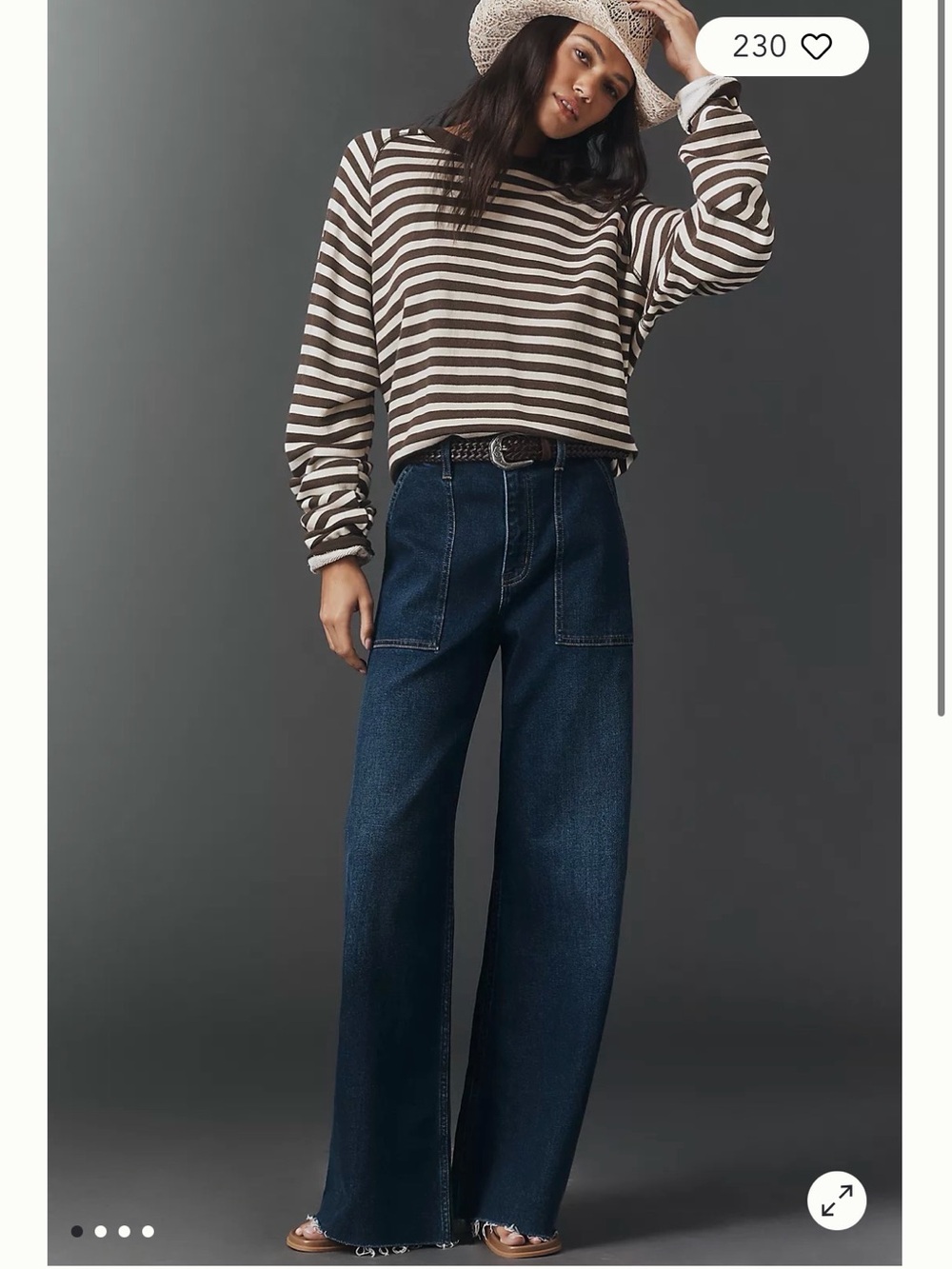 Pistola Penny Utility High Rise Wide Leg Jeans with Raw Hem